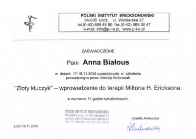 "Złoty kluczyk" - wprowadzenie do terapii Miltona H. Ericksona