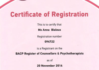 BACP Register of Counsellors & Psychotherapists