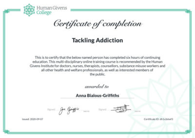 Tackling Addiction - Human Givens College