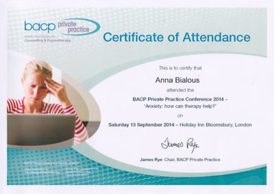 BACP Private Practice Conference 2014 - Anxiety: how can therapy help?